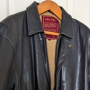 Couture Leather Coat, Mens, Black, Large